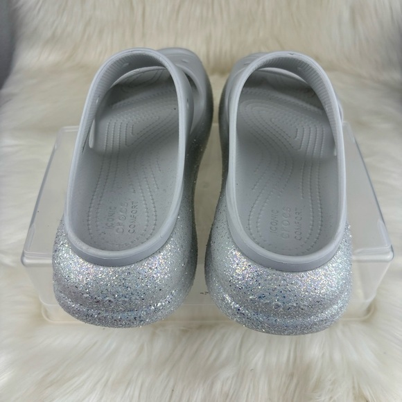CROCS CLASSIC CRUSH GLITTER WEDGE SANDALS -SLIPON SHOES SIZE 9W-7M - Picture 3 of 8